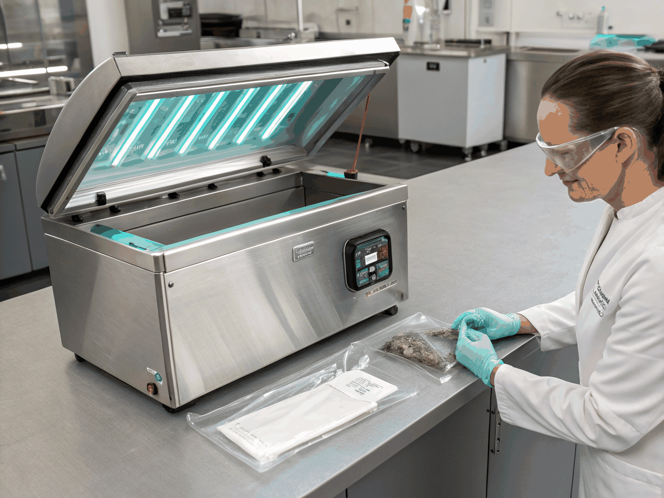 Industrial heat sealing system for food packaging